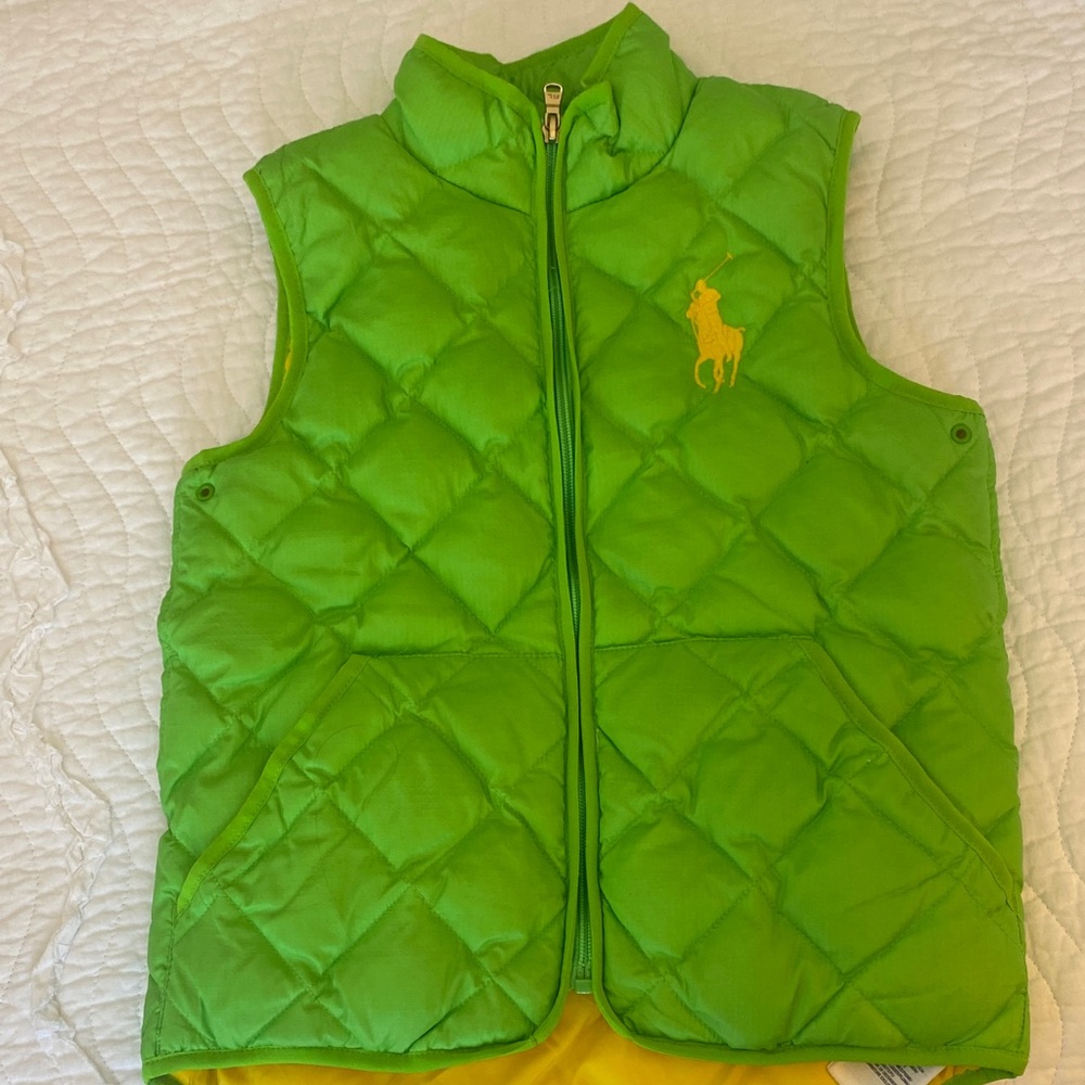 Ralph Lauren Lime Green Quilted Vest